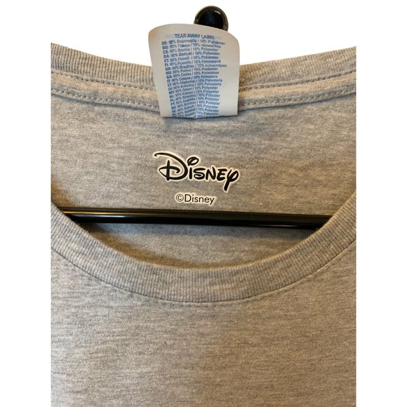 🍒 2/$20 🍒 Gray Heather Disney Mickey Mouse Logo T-shirt Large - Picture 3 of 6